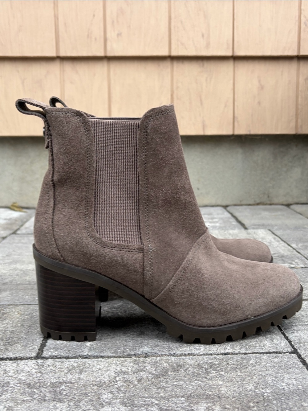 Women's UGG HAZEL Chunky Heel Suede Chelsea Ankle Waterproof Boots Mole